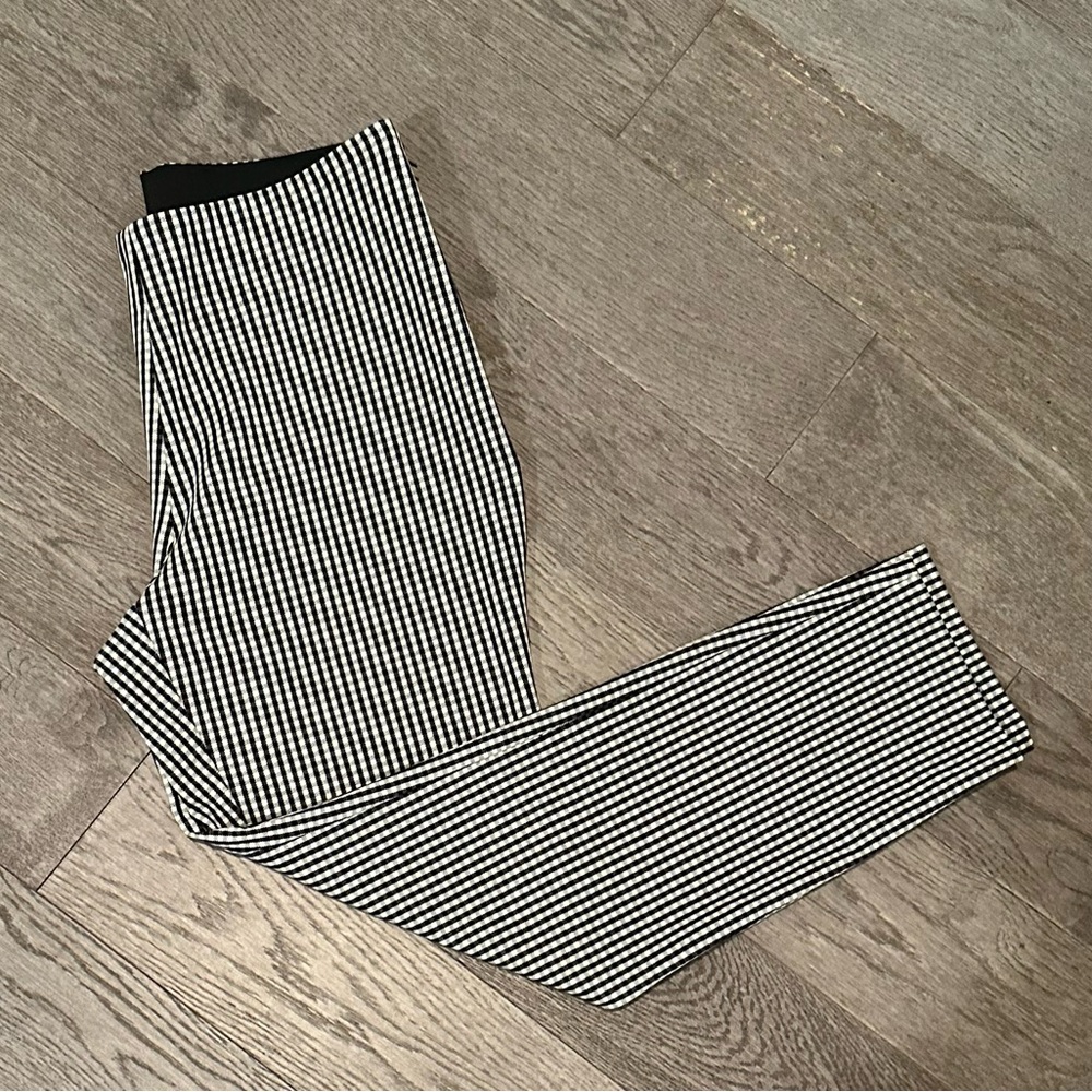 a new day Black and White Ankle Pants - Gingham Stripe